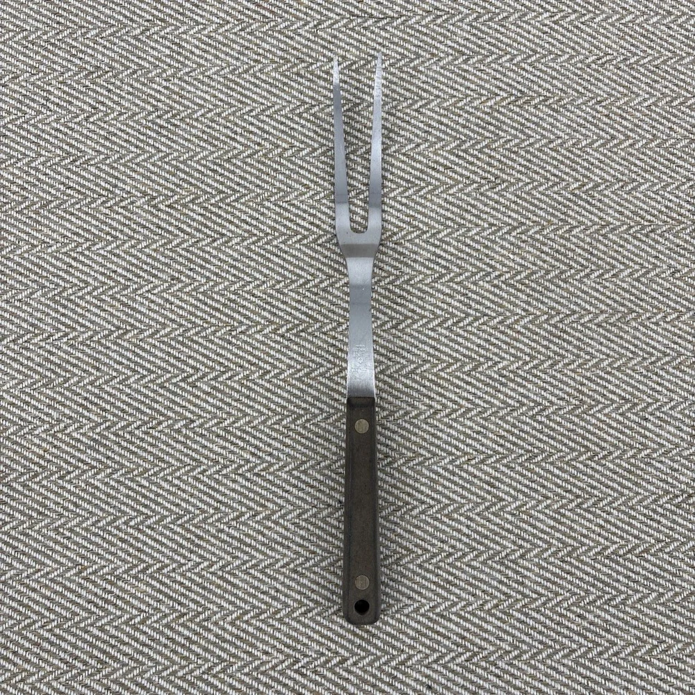Vintage Ekco Flint Stainless Steel Carving Fork 2 Prong 12